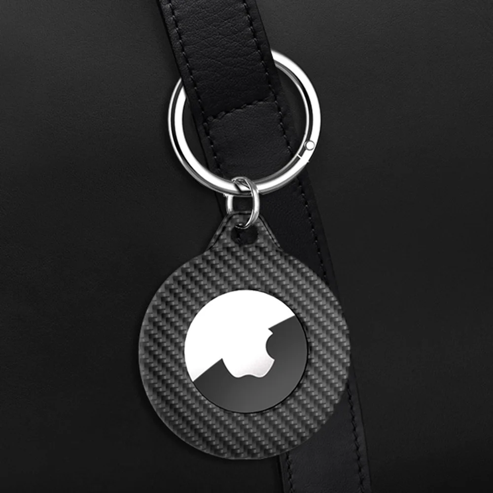 Per Apple Airtag Case Carbon Hard Anti-Lost Anti-Scratch Keychain Cover Per Airtags Black Matte Slim Tpu Loop Custodia Protettiva