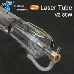 Co2 лазерной трубки 80 Вт SP V2 стеклянной трубки Металл глава 80 мм Диаметр 1250 мм длина 80 Вт лазер трубка для CO2 лазерной гравировки, резки