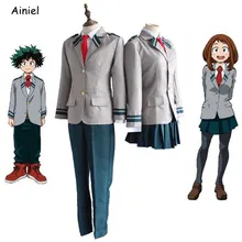 Disfraz de Cosplay de My Hero Academia para Boku No Hero Academia, uniforme escolar de Midoriya Izuku, chaqueta, pantalón, peluca con lazo