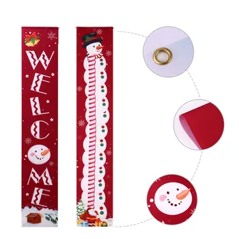 

1 Pair of Couplet Durable Reusable Lovely Decorative Christmas Decor Door Curtain Xmas Hangings for Shop Home