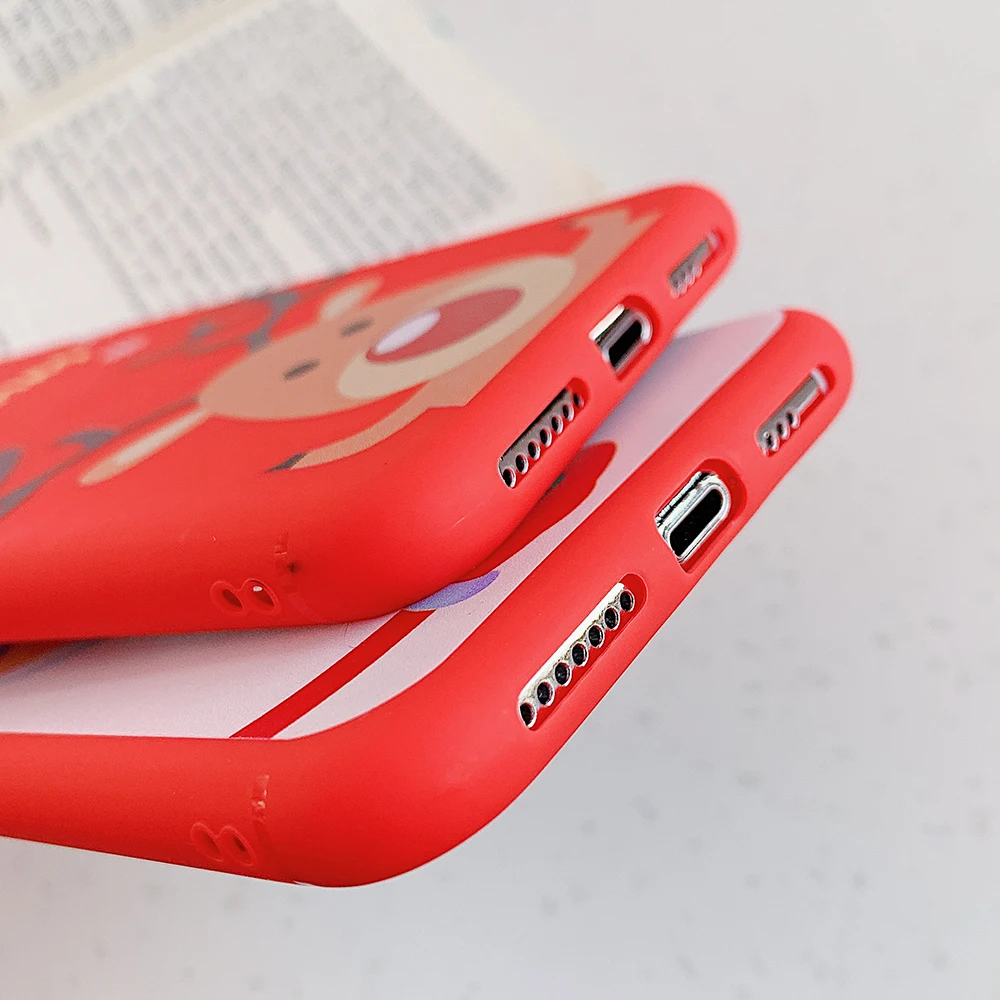 3D мультяшный Олень чехол для телефона с рождественским рисунком для iPhone 11 Pro Max XR XS Max 7 8 6S Plus чехол Санта Клаус Лось Мягкий ТПУ чехол для телефона подарок