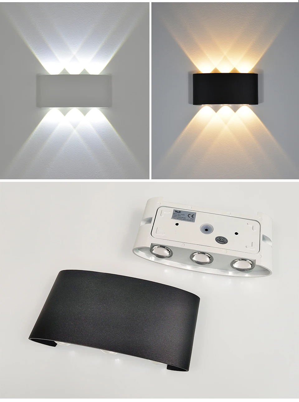 outside wall lights LED Wall Lamp Plastic Indoor Modern Nordic Sconce Luminaire Aluminum Waterproof Outdoor Wall Light Porch/Garden/Bedroom 2/4/6/8W up down light