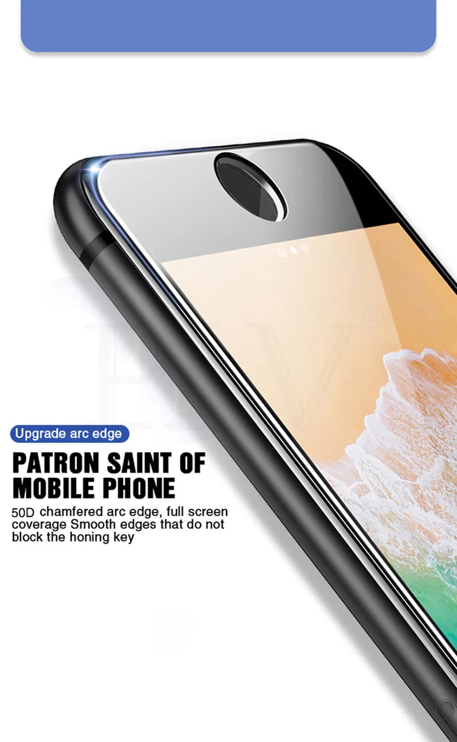 50D полное покрытие закаленное стекло для iphone 7 6 6s 8 Plus 5 5S SE стекло протектор экрана на iphone X XS MAX XR защитное стекло