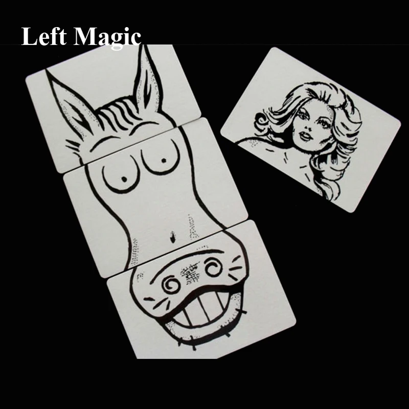 

Funny Horsin Around Magic Tricks Beauty And Horse Card Magic Props Close Up Street Magic Props Illusions Mentalism Comedy