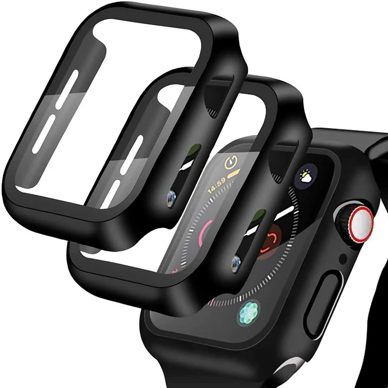 Стекло + крышка для Apple Watch чехол 6/SE/5/4/3/2/1 iWatch 42 мм 38 бампер закаленное стекло watch 44 40