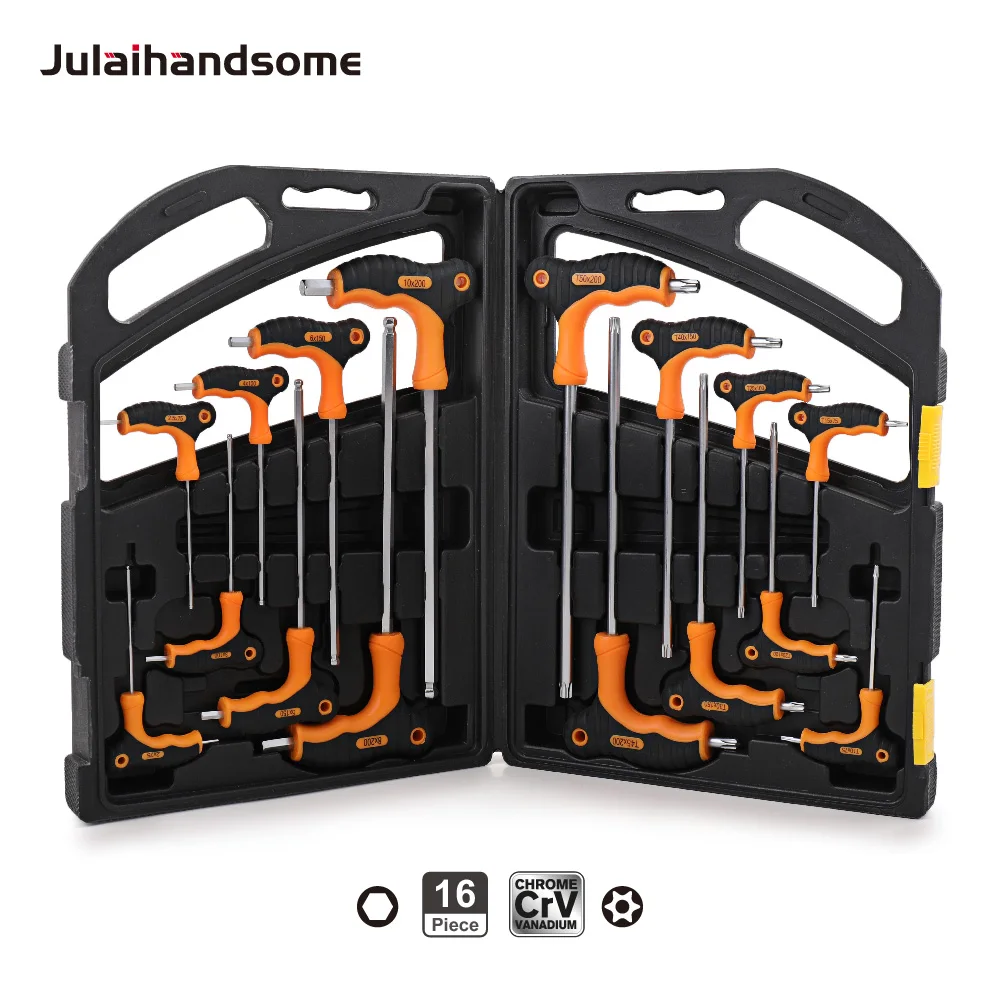 Набор шестигранных ключей H2 H2.5 H3 H4 H5 H6 H8 H10 Torx T10 T15 T20 T25 T30 T40 T45 T50 CRV ручной