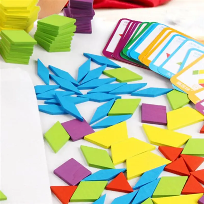 1 компл. Tangram головоломка деревянная красочная ранняя образовательная Классическая познавательная головоломка пазл Дошкольная игрушка для мальчиков и девочек