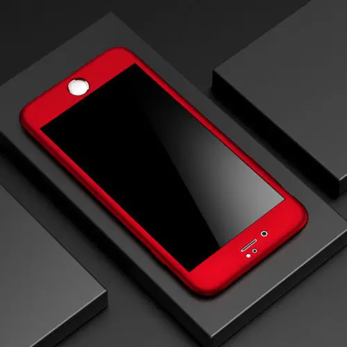 360 градусов полный чехол для телефона для iPhone 11 PRO MAX 7 7Plus 8 8Plus 6 6S 5 5S SE X XS MAX XR Передняя Задняя Защита PC Coque - Цвет: PC 360 Red