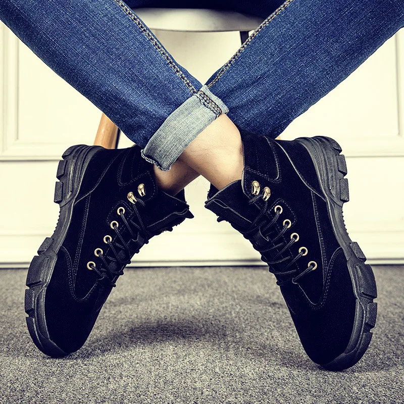 

2019 Winter Men's plus Velvet Martin Boots England Retro Worker Boot Outdoor Warm Thick High Shoes MEN'S Casual Shoes