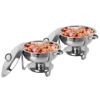 

5L-1*2 Single Basin Two Set Stainless Steel Round Buffet Stove
