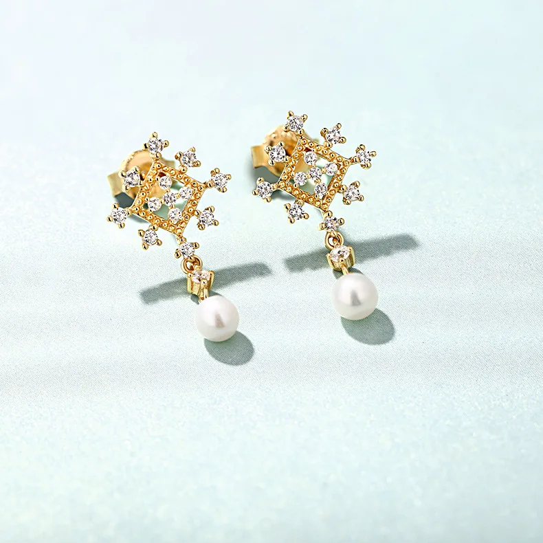 

New Style Ear Stud-Style Natural Pearl Hanging Earrings Women's Versatile Elegant Retro Earrings Valentine's Day Gift to Send Hi