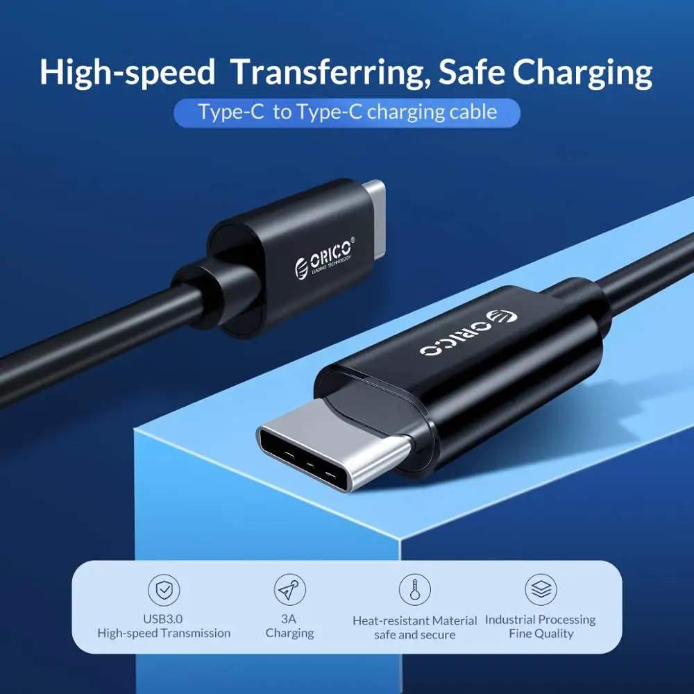 Orico usb type C для type C кабель для huawei mate 20 samsung Galaxy S9 QC3.0 3A кабель для быстрой зарядки для MacBook Pro