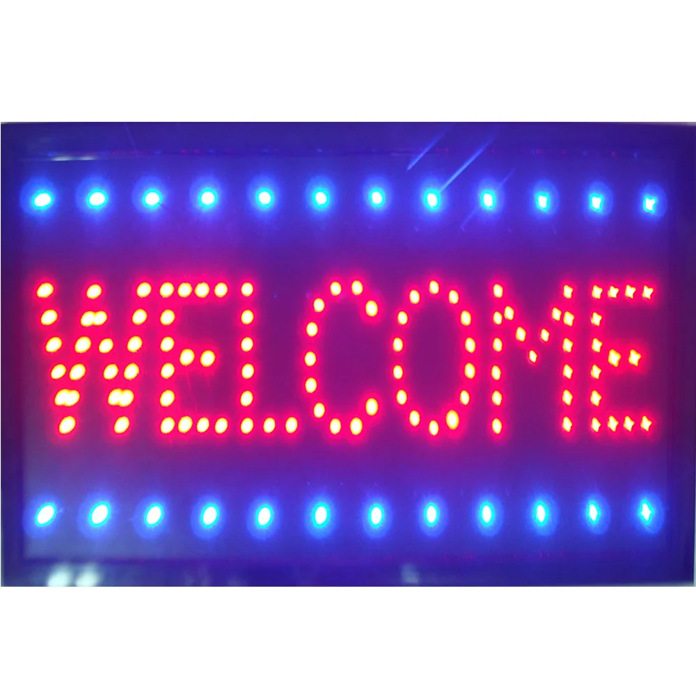 

Прямая продажа, полунаружная светодиодная неоновая вывеска 10x19 дюймов для магазина, знак приветствия