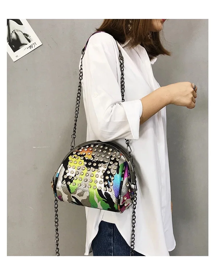High Quality PU Leather Women Bag Bags for Women Glittering Diamonds Handbags Simple Wild Chain Tote Shoulder Bags Crossbody Bag