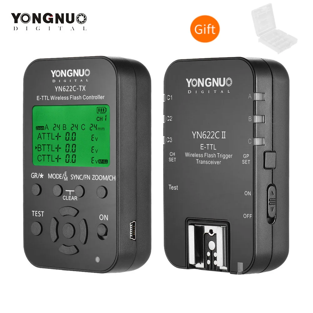 YONGNUO YN622C-KIT Wireless E-TTL HSS Flash Trigger YN-622C II for Canon EOS Series DSLRs YN622C 622C Flash Trigger Transceiver