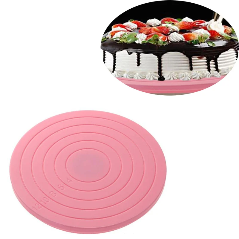 5,5 дюймов вращающийся стол для торта с ручкой для письма противоскользящая круглая подставка для торта для украшения поворотный стол кухонная сковородка "сделай сам" выпечка - Цвет: Cake Turntable