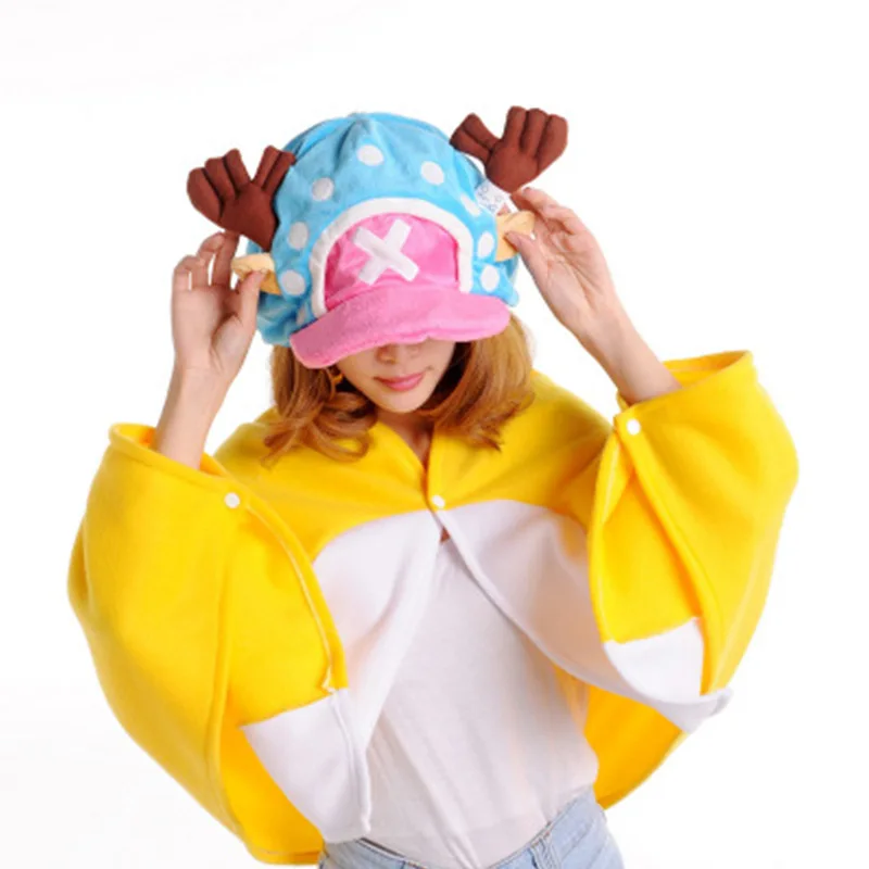 Одна штука плюшевые игрушки толстовки "Chopper" плащ Милая фланелевая шаль Съемная шляпа мультфильм аниме Kawaii подарок для детей Прямая поставка