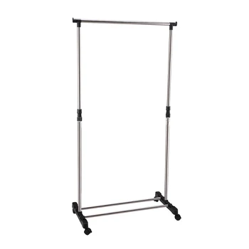 

IKAYAA Adjustable Castor Wheels Rolling Garment Rack Rail Clothes Hanger AD Z7X7