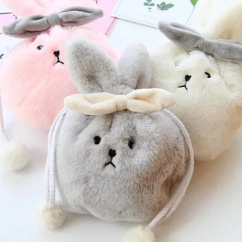 

Kawaii Portable Plush Rabbit Box Makeup Cosmetic Bag Drawstring Toiletry Case H66