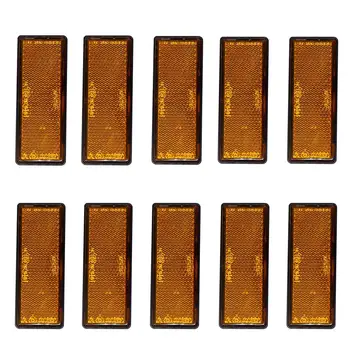 

10pcs/set Amber Orange Sticker Reflectors Warning Mark Sign Reflective Tape Panel IP67 for Trailer Truck Motorbike