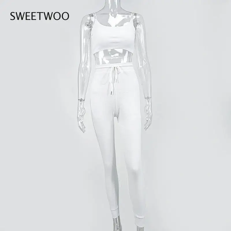 2020 Summer New Sportswear Women's Casual Sports Fashion Camisole Trousers Two-Piece Suit