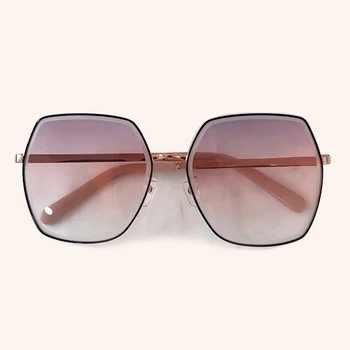 

Oversized Square Sunglasses Women With Brand Designer Metal Frame Rectangle Sun Glasses