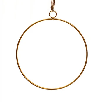 

Nordic Style Wall Hanging Wrought Iron Shelf DIY Artificial Flower Stand Hemp Rope Pendant Home Wedding Geometric Wall Decor