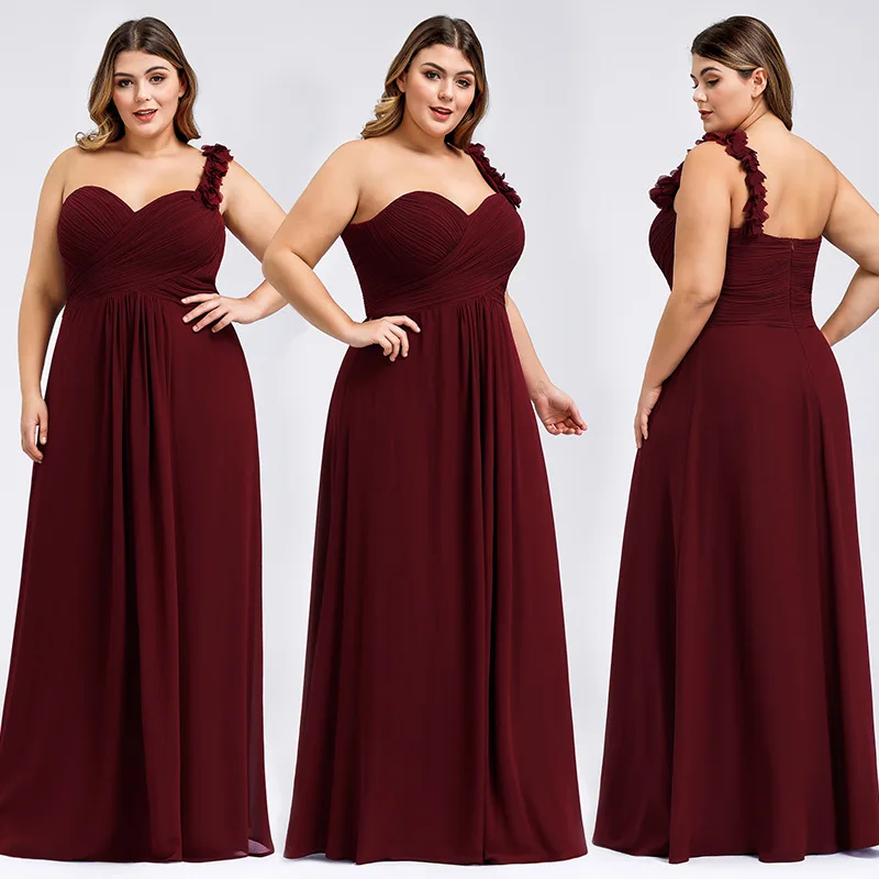 

New Arrival Burgundy Chiffon Bridesmaid Dresses 2020 Long A linie Wedding Party Prom Women Dresses