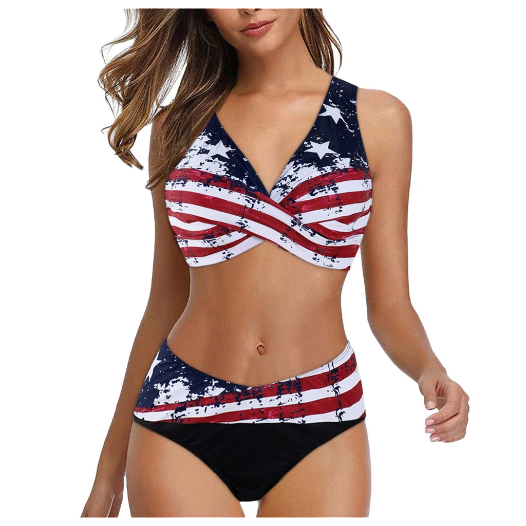 Women Swimwear American Flag Bandage Bikini Set Summer Push Up Bra Sexy Swimsuit Bathing Suit Beachwear Plus Size Biquini Bikini Set Aliexpress