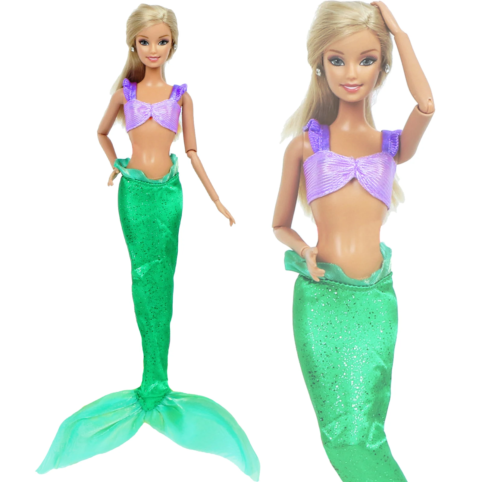 

Fairy Tale Outfit Wedding Party Wear Copy Mermaid Princess Costumes Exotic Clothes For Barbie Doll Accessories Kids Toy