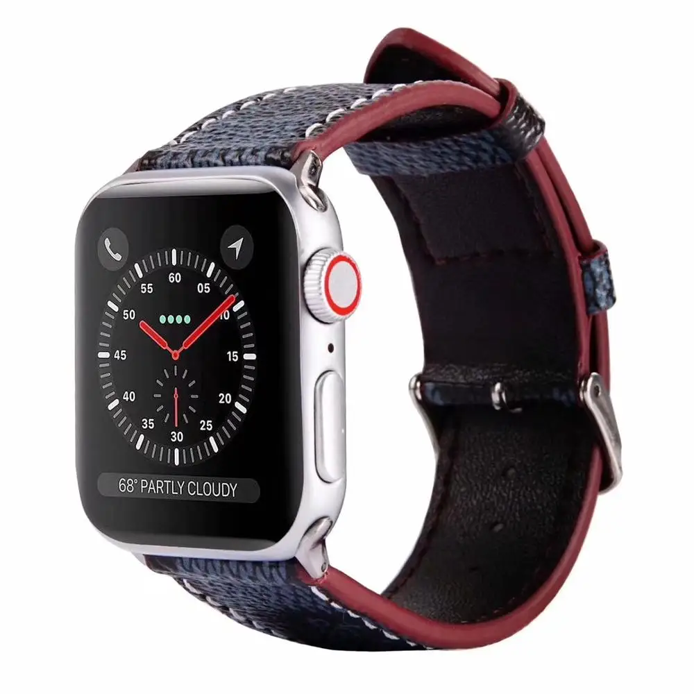 Ремешок для часов GG из натуральной кожи Apple watch Series 4 3 2 1 38 42 40 44 мм|Смарт-часы| |