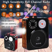 Retro Mini Portable AM FM SW1 SW2 full channel Radio Receiver Handheld Digital FM USB TF MP3 Player Speaker Rechargeable