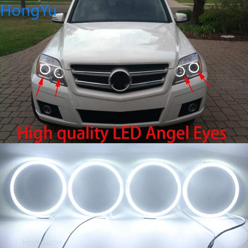 Buy ILS For MERCEDES BENZ GLK CLASS X204 2010 2011 2012 Super Bright white color 3528 SMD led Angel Eyes kit daytime running light DRL 