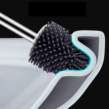 

Silicone brush toilet brush holder creative cleaning brush set toilet brush holder set cleaning tools durable hot sale