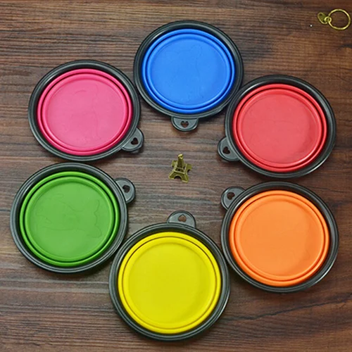 Silicone Travel Dog Bowl Collapsible Premium Quality Food Water Pet Travel Bowl Free Foldable Cup Dish for Dogs Cats drop shippi