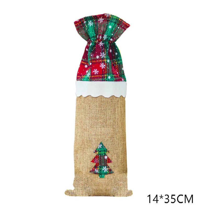 Год Рождество Санта/Снеговик винная бутылка пылезащитный чехол Noel Natal рождественские украшения для домашнего ужина Декор - Цвет: christmas tree