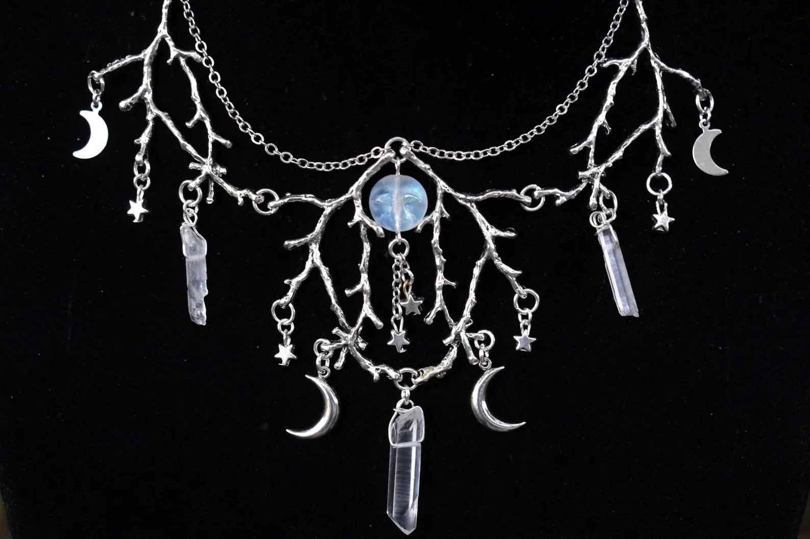 Crescent Moon necklace,Moon Goddess necklace ,pagan gothic necklace choker - Image 3