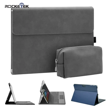 

Rocketek Laptop Tablet Sleeve for Microsoft Surface Pro 4/5/6/7 frosted case set Stand Holder Women Men Solid Laptop Bag