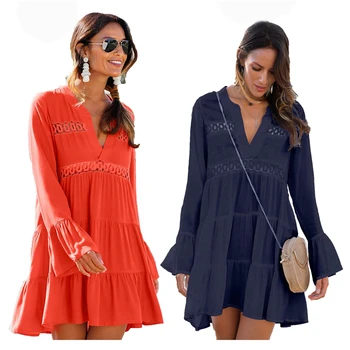 

New Casual Maternity Dresses Autumn Long Sleeve Pregnancy Dress Clothes For Pregnant Women 2019 Ruffles Loose Dresses Plus Size