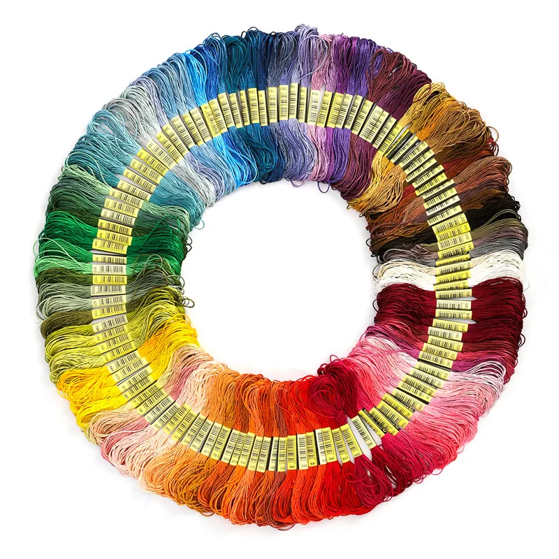 100-150-Colors-Cross-Stitch-Cotton-Thread-Floss-Sewing-Skeins-Rainbow-Color-Embroidery-Threads-Floss-Friendship