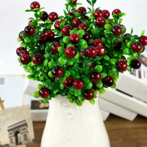 1Pc 6 Branches 18 Heads Artificial Fruits Home Garden Decoration DIY Art Artificial Fruits