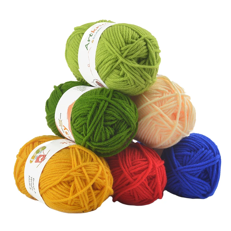 4 шт. хлопковая Смешанная Органическая пряжа для вязания крючком свитеров носков