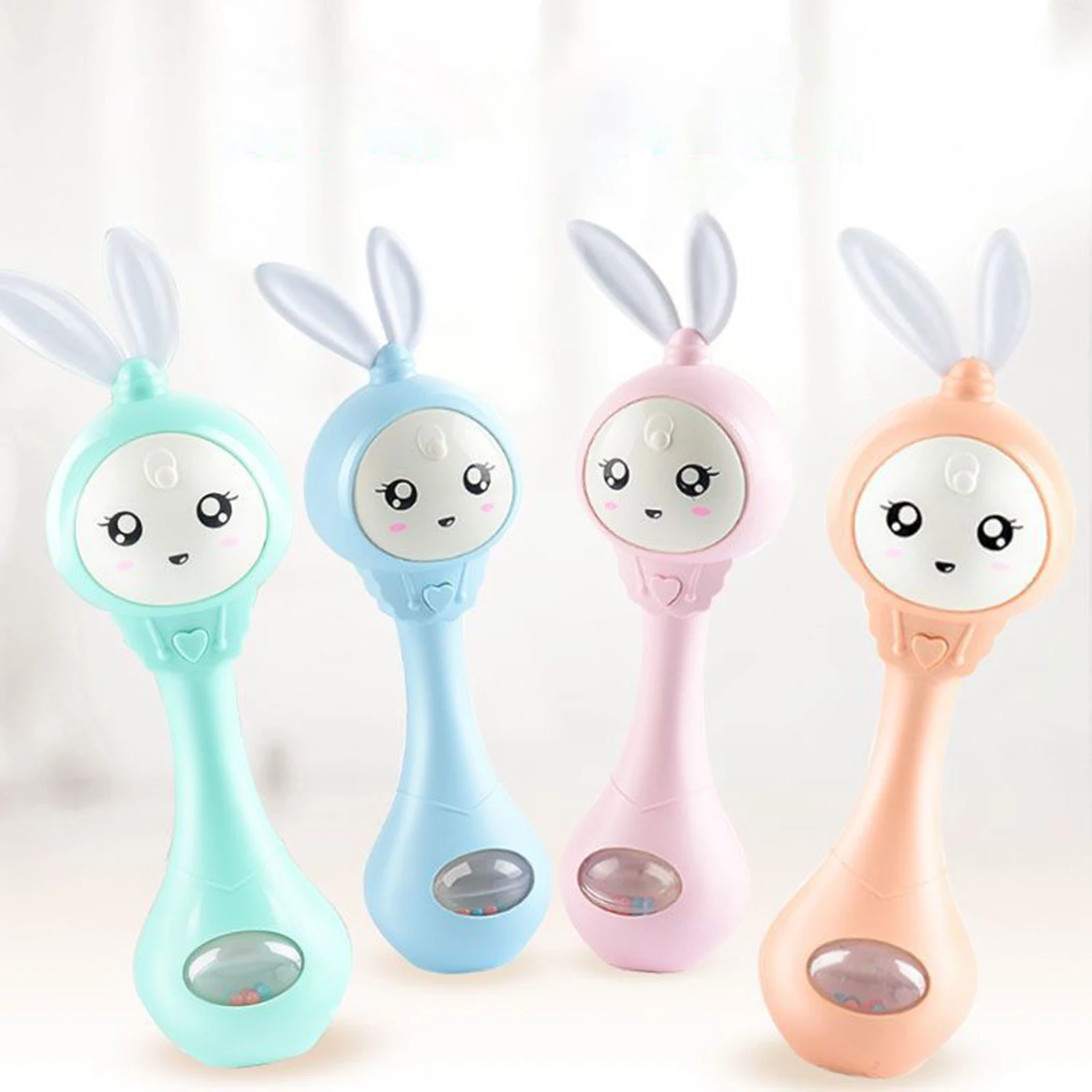 Cartoon Rabbit Baby Shaking Rattle Hand Bell Music Light Teether Toy Newborn Stroller Crib Infant Pacifier Toy Cartoon Rabbit Baby Shaking Rattle Hand Bell Music Light Teether Toy Newborn Stroller Crib Infant Pacifier Toy