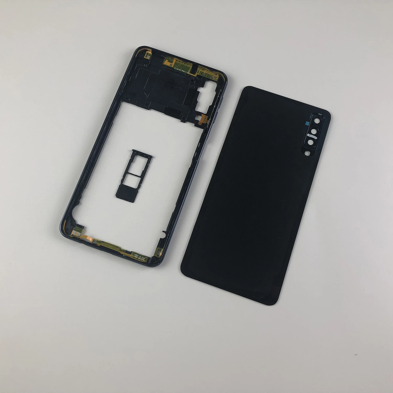 Для samsung Galaxy A7 SM-A750F A750F A750 корпус средняя рамка Крышка+ задняя крышка батареи стеклянная крышка+ держатель лотка для sim-карты