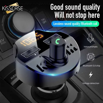 

Bluetooth 5.0 Car Phone Charger Dual USB MP3 Music Support TF Card Digital Display Adapter Car Charger For iPhone Samsung Huawei