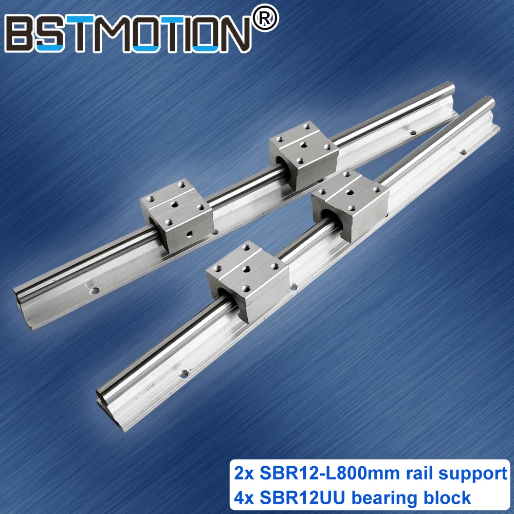 linear round guide support SBR12 800mm rail with SBR12UU linear bearing