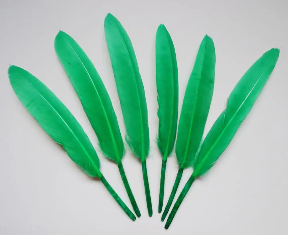 

Wholesale 1000Pcs Green Goose Feathers 10-15cm plumes for DIY Crafts Wedding dreamcather Decoration Plumas Accessories