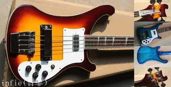 

Free Shipping Newest Wine red 5 Strings RICK Bass guitar Wooden High Quality Best