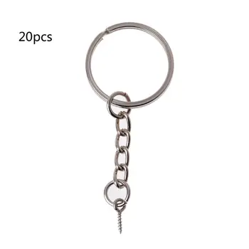

20Pcs Screw Eye Pin Key Chains With Open Jump Ring Chain Extender Jewelry Making D08E