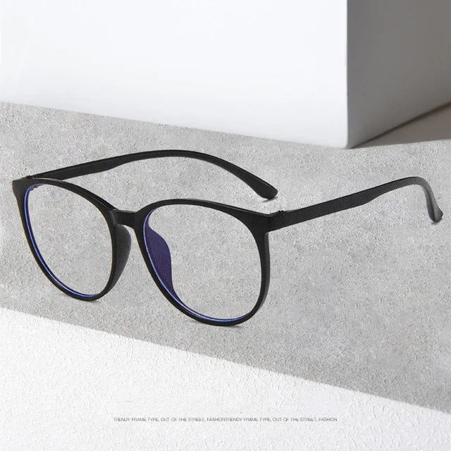 Montura de gafas de ordenador transparente para hombre y mujer, lentes redondas con bloqueo de luz azul, óptica 6